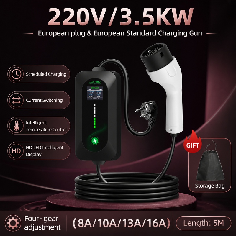 Portable Ev Charger - ROMADA 3,5KW Elektrofahrzeug-Ladegerät Typ2 Tragbares EV-Ladegerät