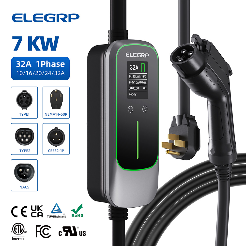 ELEGRP 32 Amp tragbares Ladege – Home Ev Charger Bewertung und Preis
