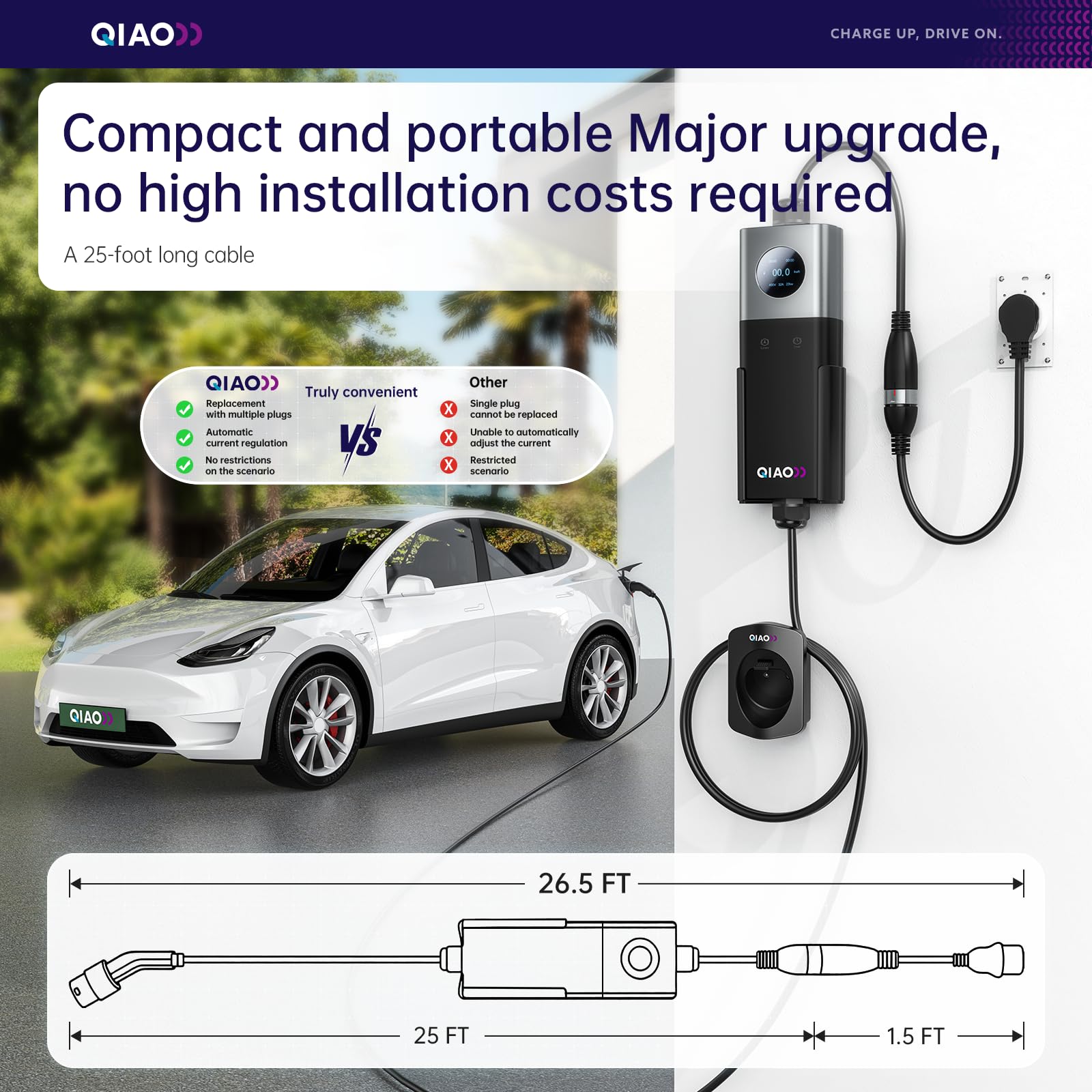 QIAO Level 2 EV-Ladegerät SAE  – Ev Charger Adapter Bewertung und Preis
