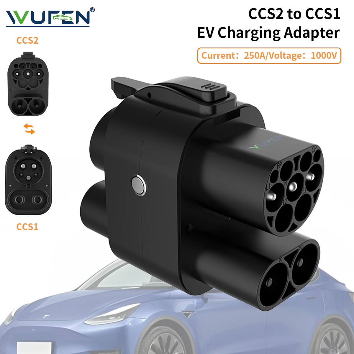 WUFEN CCS2 auf CCS1 Adapter AC – Ccs2 To Ccs1 Fast Charge Adapter 250Kw Bewertung und Preis