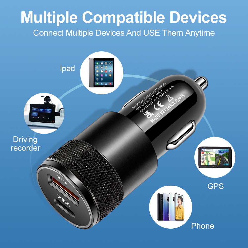 66W USB-Autoladegerät Typ C Sc – Fast Ev Charger Bewertung und Preis