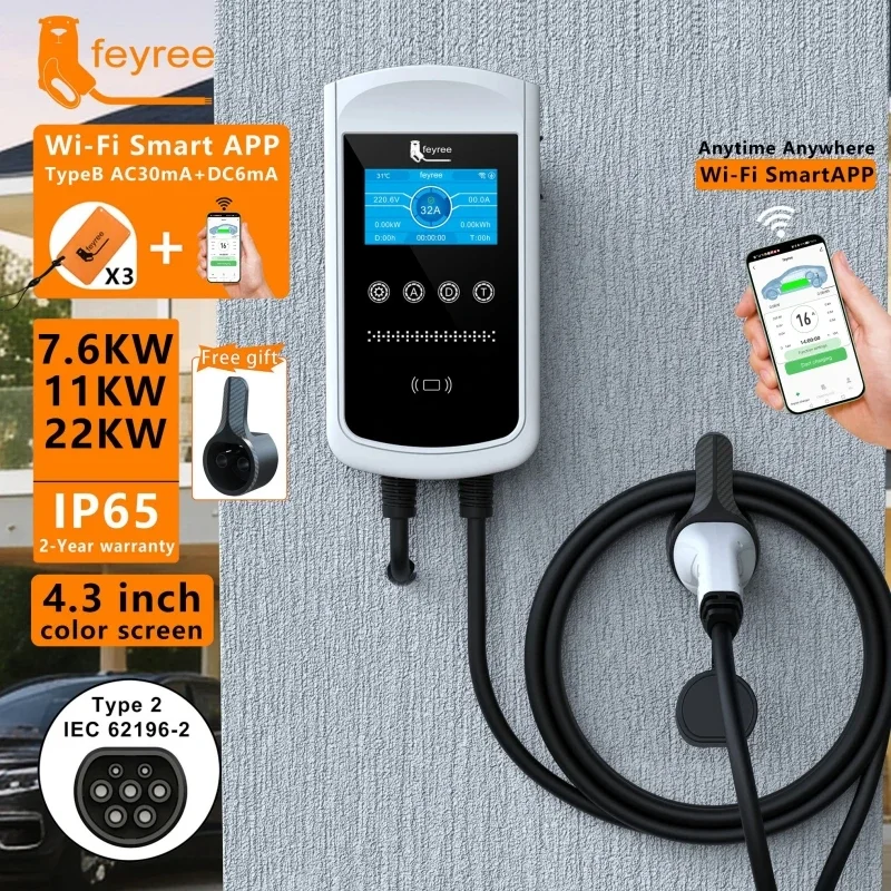 Feyree Typ2 EV-Ladegerät 32A 7 – Wallbox Ev Bewertung und Preis